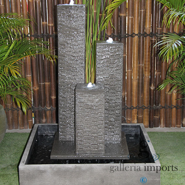 3 Square Pillar with Pond Water Feature