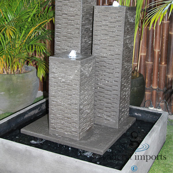 3 Square Pillar with Pond Water Feature