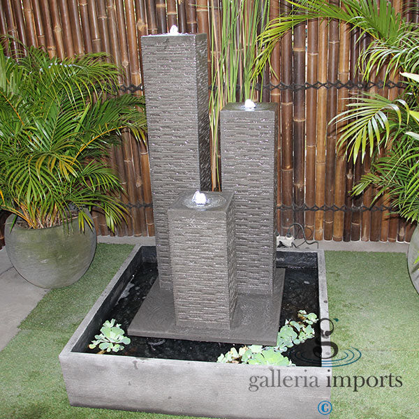 3 Square Pillar with Pond Water Feature