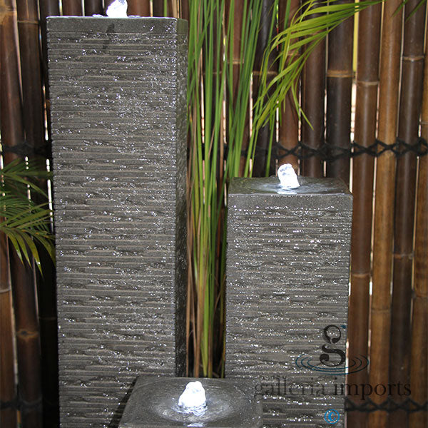 3 Square Pillar with Pond Water Feature