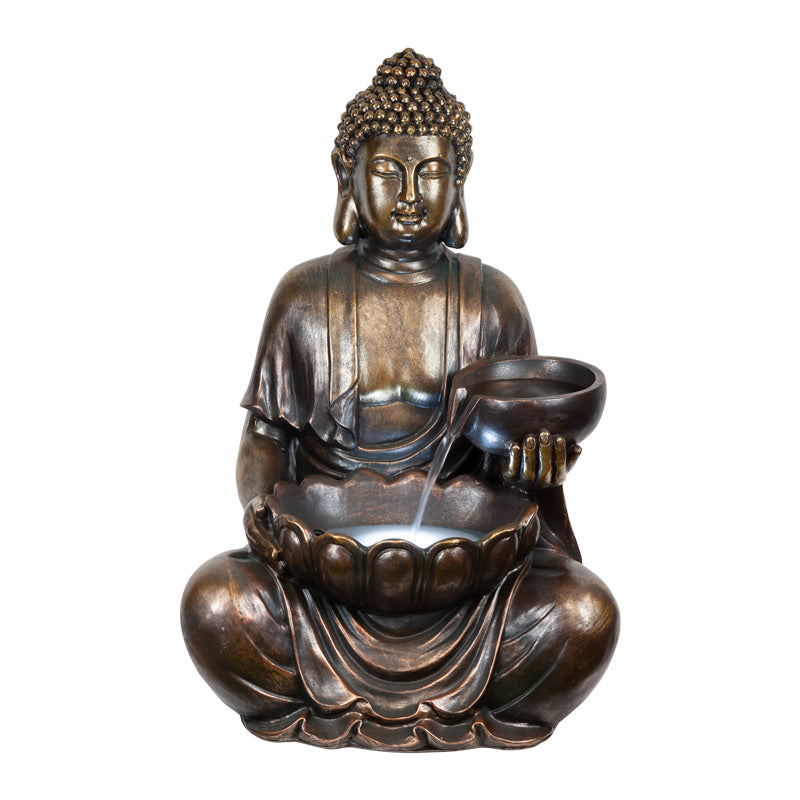 Sitting Buddha with Bowl Water Feature