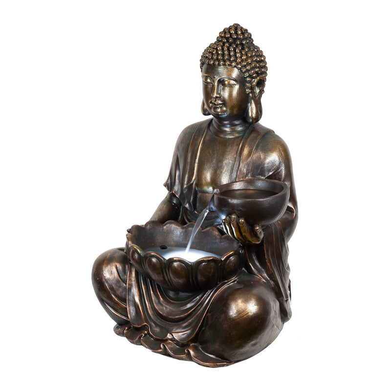 Sitting Buddha with Bowl Water Feature