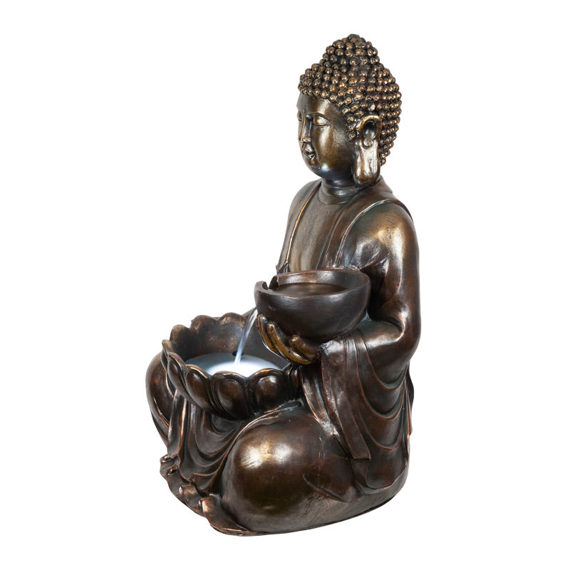 Sitting Buddha with Bowl Water Feature