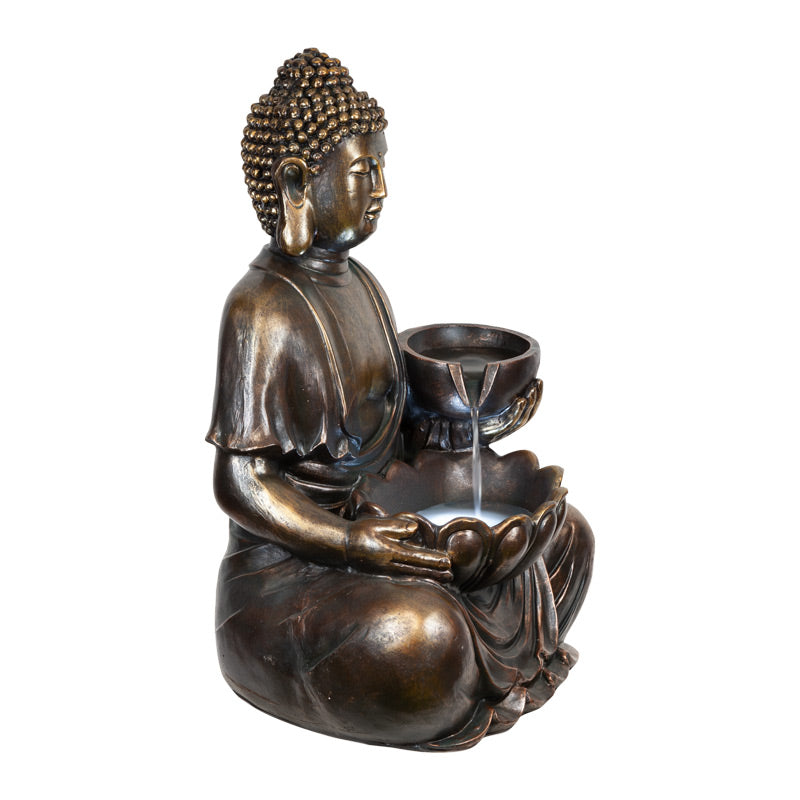 Sitting Buddha with Bowl Water Feature