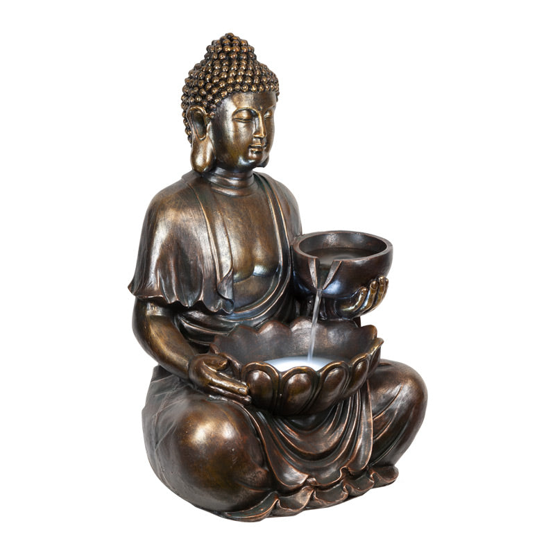 Sitting Buddha with Bowl Water Feature