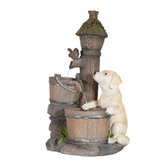 Puppy & Bird Water Feature