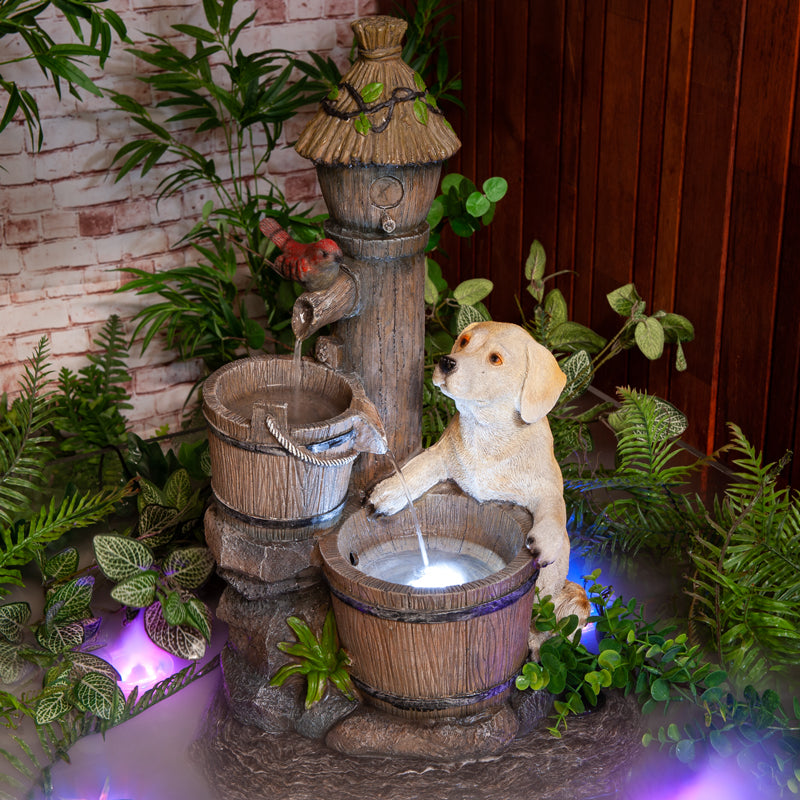 Puppy & Bird Water Feature