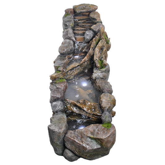 Large Rock Waterfall with LEDs Water Feature