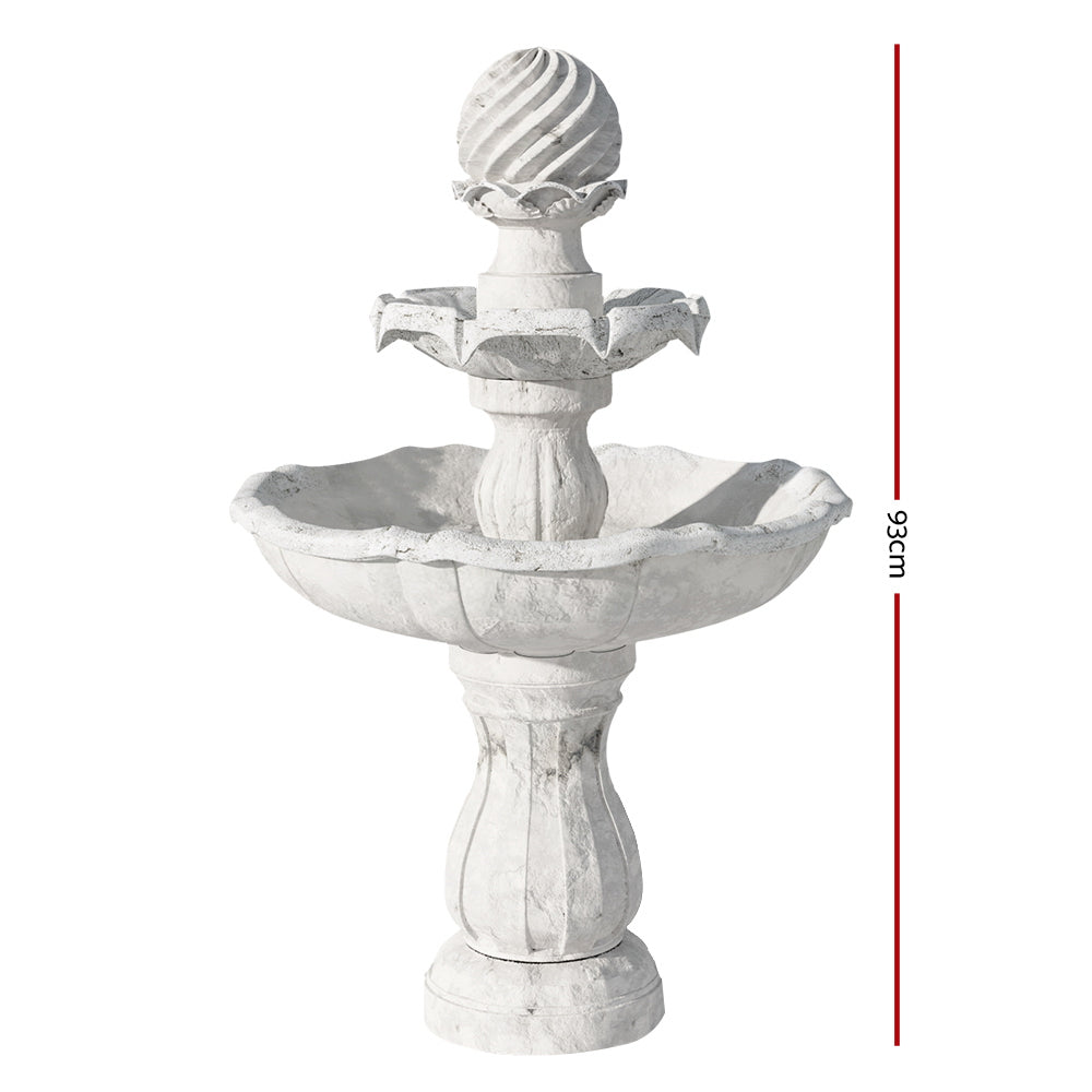 3 Tier Solar Powered Water Fountain - Ivory