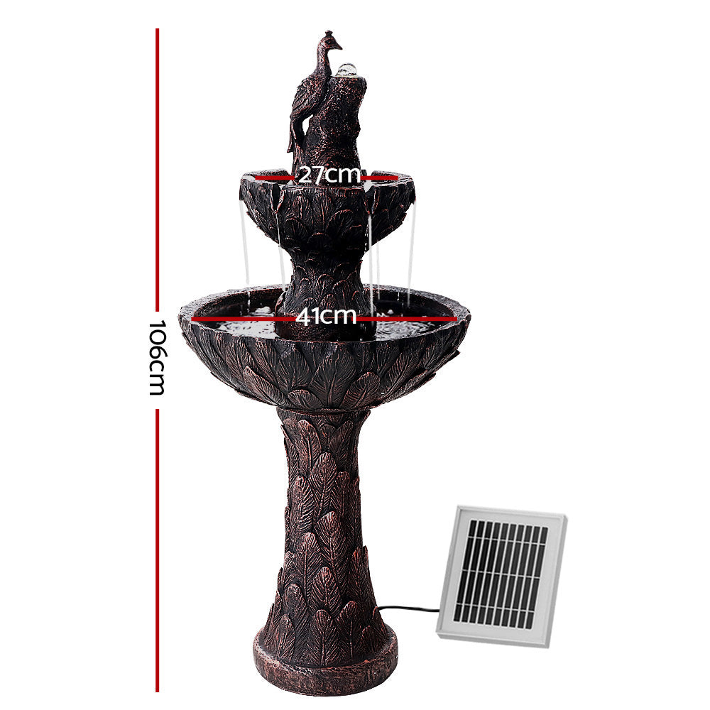 Peacock Solar Water Fountain