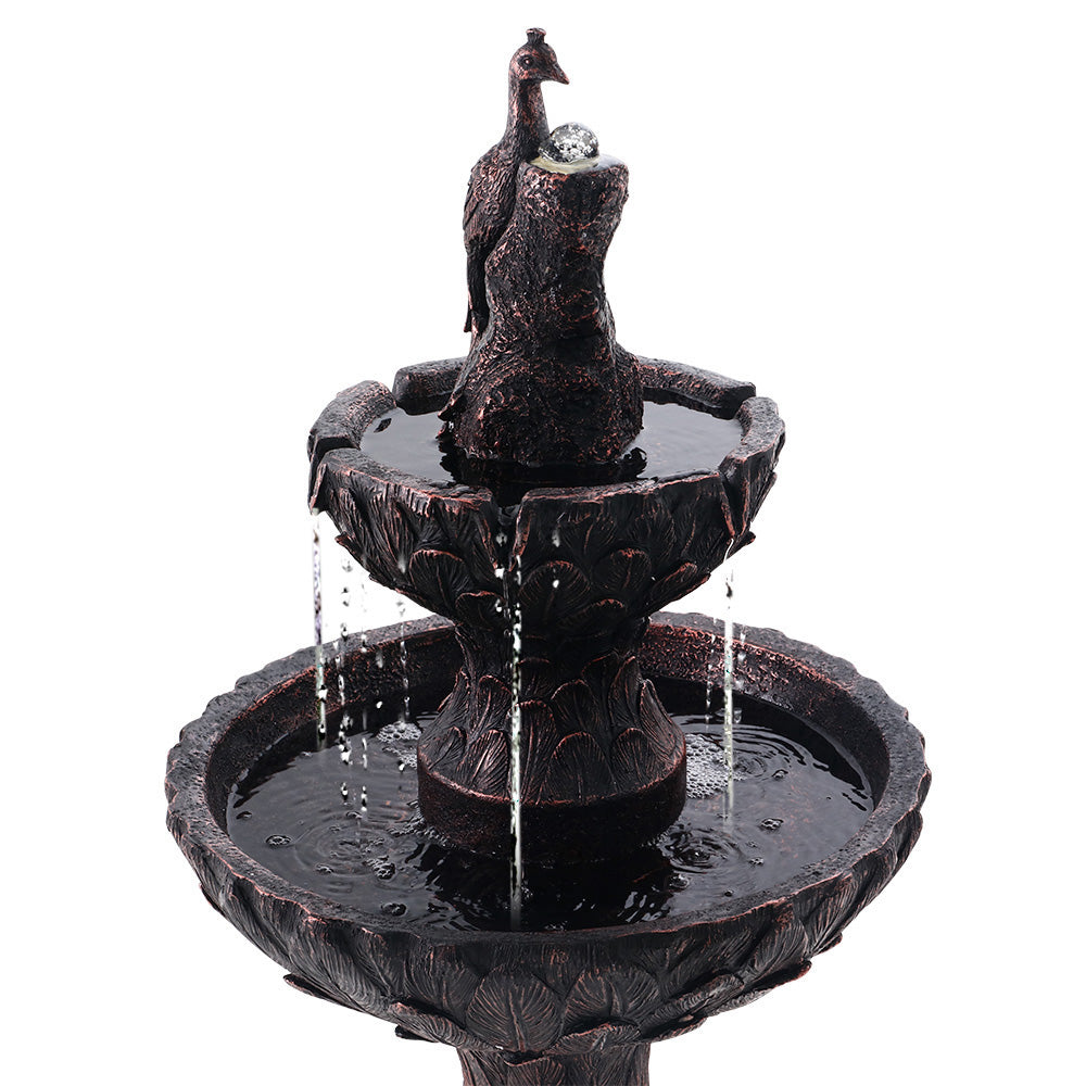 Peacock Solar Water Fountain