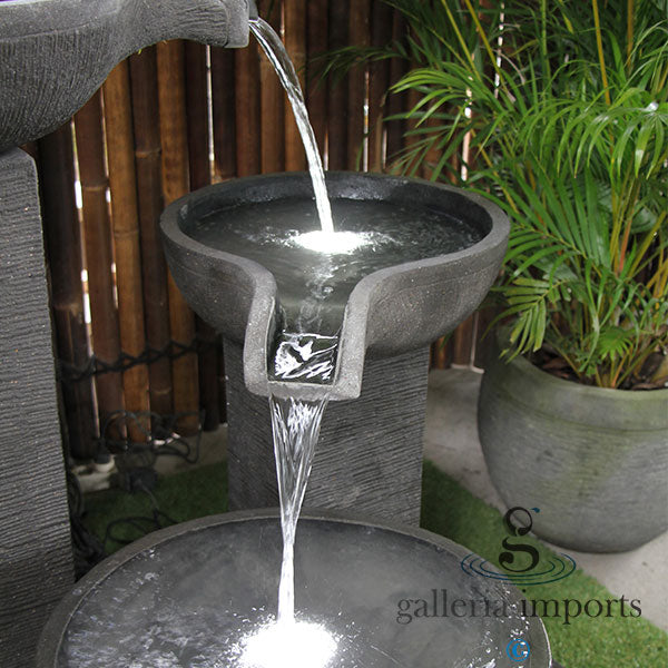 Three Pillar with Bowl Flowing Water Feature