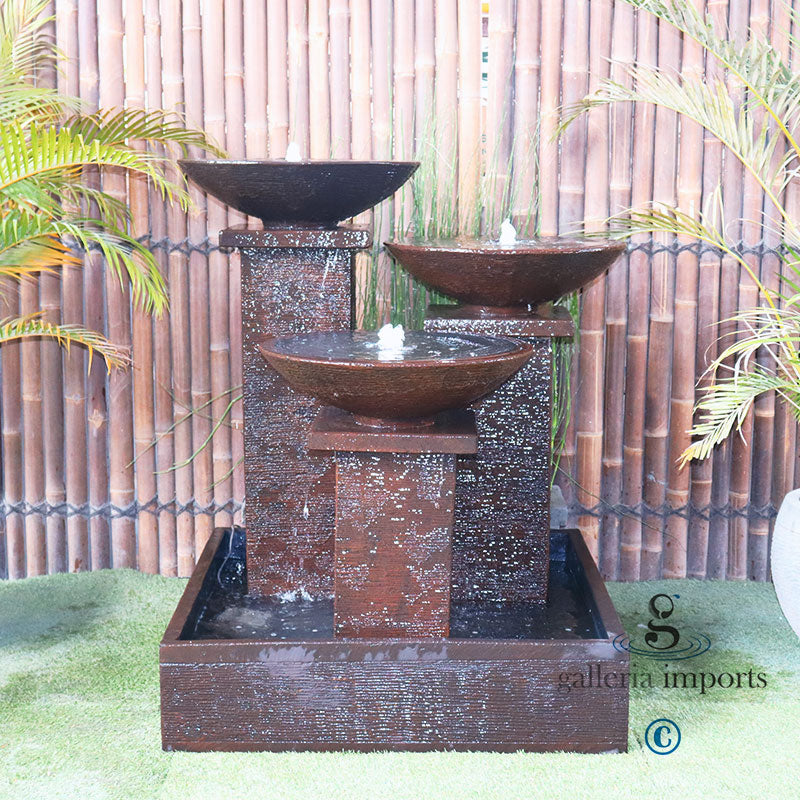 3 Pillar & Bowl with Pond Water Feature