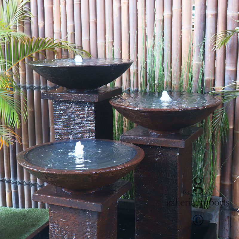 3 Pillar & Bowl with Pond Water Feature