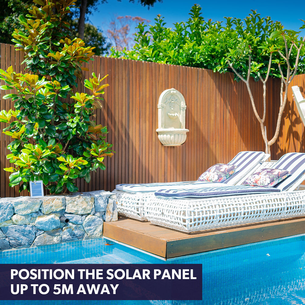 Regal wall mounted solar water feature with LED