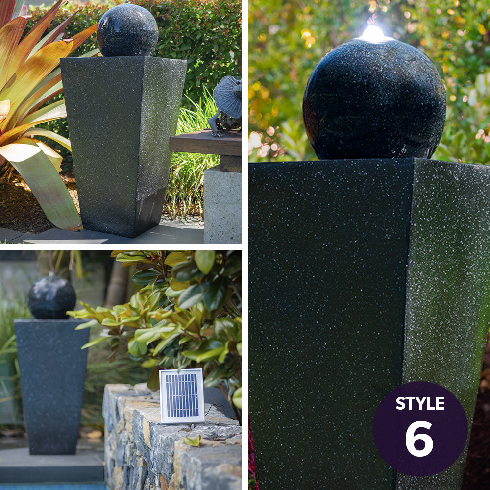 Ambiance solar water feature with LED