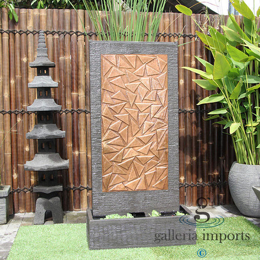 Geometric Copper Wall Water Feature - Melbourne area only