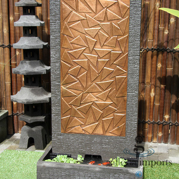 Geometric Copper Wall Water Feature - Melbourne area only