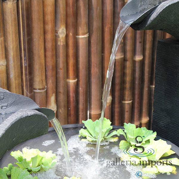 2 Pillar Flowing with Bowl Water Feature