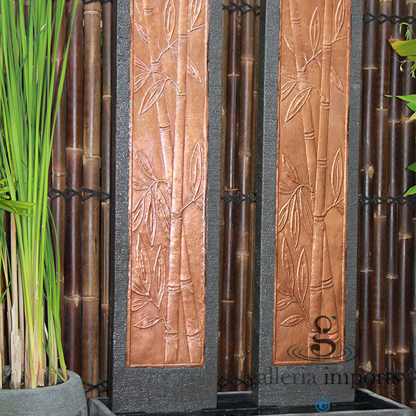 Dual Golden Bamboo Water Feature