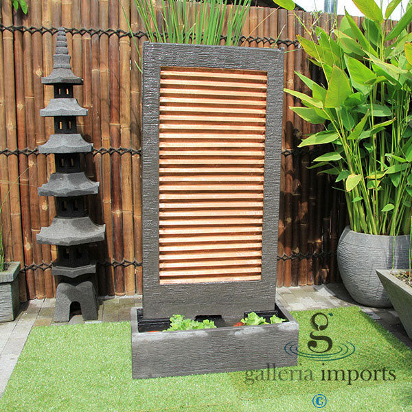 Copper Ripple Wall Water Feature - Melbourne area only